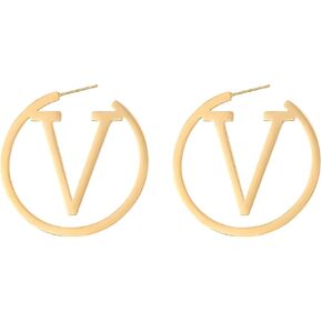 18K Gold Luxury Letter Earrings for Women and Sisters | Valentines Day, Birthday Gifts, Elegant Accessories for Any Occasion in Saudi Arabia