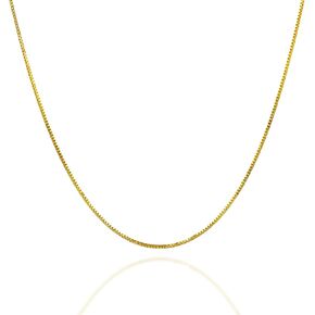 Generic 14k Gold Chain 0.5mm Box Solid Chain Adjustable 16"" to 18"" Necklace - For Men/Women (Unisex Adult) Gift in Saudi Arabia