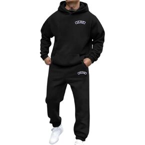 Track Suits For Men Set Winter Letter Print Pullover Hoodie Tracksuit & Joggers Sweatpants Sports Sweatsuit Set in Saudi Arabia