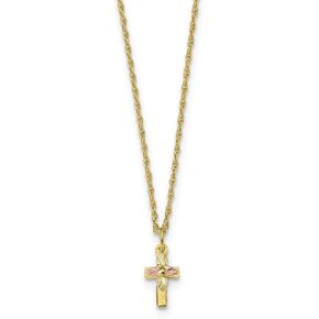Roy Rose Jewelry 10k Tri-Color Gold Black Hills Gold Cross Necklace ~ length: 18 inches in Saudi Arabia