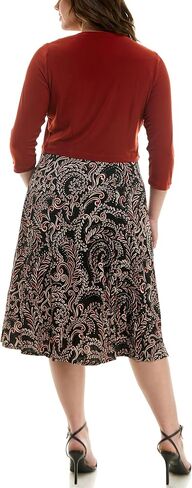 Danny & Nicole womens Solid Cardigan and Printed Dress Set in Saudi Arabia