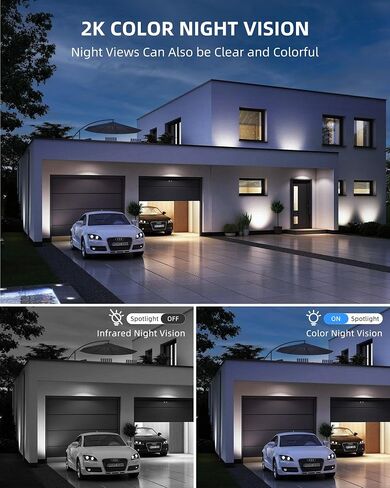 Techage 4G LTE Cellular Solar Security Camera Wireless Outdoor ، 2.5k No WiFi Security Camera with Color Night Vision ، 360 ° PTZ Live View ، Pir Motion Detect in Kuwait
