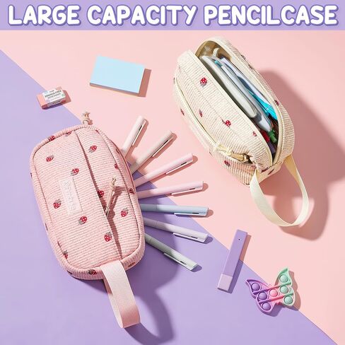 Fimibuke School Backpack for Girls Boys - 3PCS Corduroy Kids Backpack Set with Lunch Box & Pencil Pouch, Lightweight Teen Girls School Bag Laptop Bag Travel Daypack for Elementary Middle High School in Kuwait