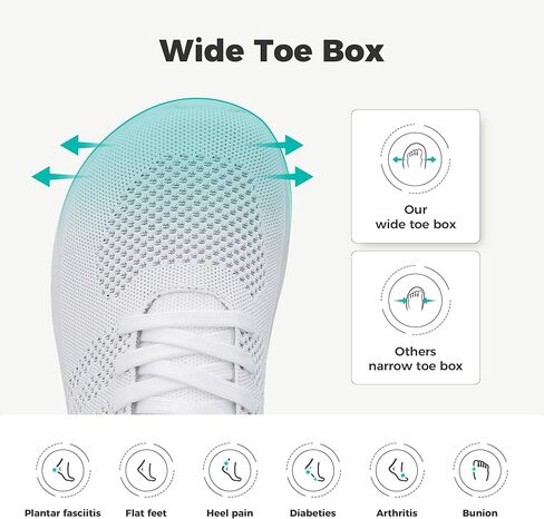 IIV Mens Wide Toe Box Walking Shoes | صفر قطرة نعل | قوس دعم النعل | زلة الحد الأدنى على أحذية رياضية التنس in Kuwait