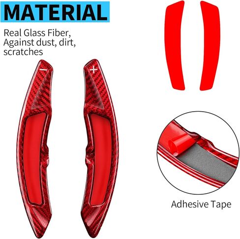 T-Carbon Glass Lives Teadering Paddle Extension Extension متوافق مع Porsche 911 Carrera Turbo ، مجداف التحول المتوافق مع 718 918 Macan Cayenne GT3 ، الأحمر in Kuwait