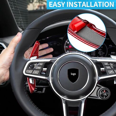 T-Carbon Glass Lives Teadering Paddle Extension Extension متوافق مع Porsche 911 Carrera Turbo ، مجداف التحول المتوافق مع 718 918 Macan Cayenne GT3 ، الأحمر in Kuwait
