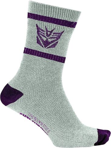 Transformers Decepticons Symbol Grey and Purple 80's Cartoon Officially Licensed Crew Socks in Saudi Arabia