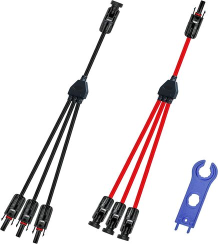 Y Solar Connector,Solar Y Branch Parallel Cable,Solar 1 to 2 Male Female Connector Adapter,10AWG 45A Waterproof IP68 40CM Cable, for Solar Panels,Solar Cells (MFF&FMM,1 Pair) in Saudi Arabia