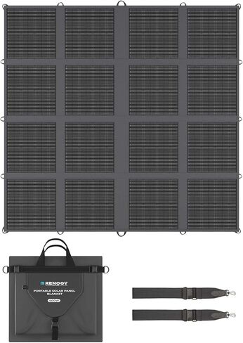 Renogy Portable Solar Panel, 400W N-Type Foldable Solar Blanket, 25% High Efficiency, Lightweight Solar Panel for Power Station, RV, SUV, Truck, Camping, Home, Off Grid in Kuwait