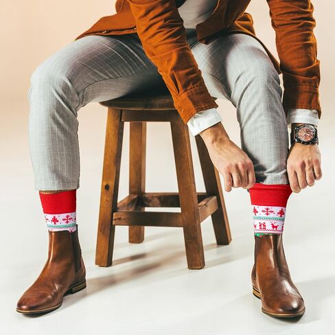 BIRCEN Mens Funny Socks Christmas Socks for Men Women Colorful Fun Novelty Crew Patterned Socks 6 Pairs US 7-13 in Kuwait