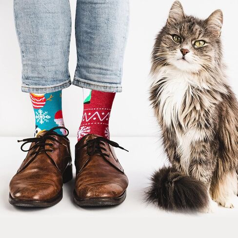 BIRCEN Mens Funny Socks Christmas Socks for Men Women Colorful Fun Novelty Crew Patterned Socks 6 Pairs US 7-13 in Kuwait