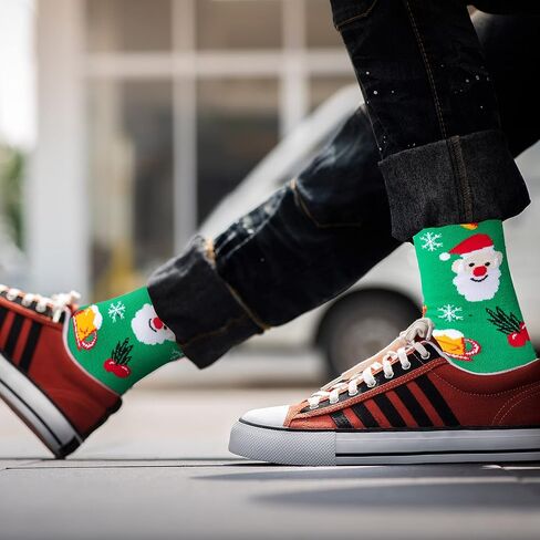 BIRCEN Mens Funny Socks Christmas Socks for Men Women Colorful Fun Novelty Crew Patterned Socks 6 Pairs US 7-13 in Kuwait