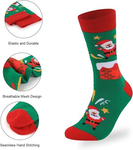 Bircen Mens Socks Funny Socks Socks for Men Women Contlull Fun Crew Crew Softs 6 Bairs US 7-13 in Kuwait