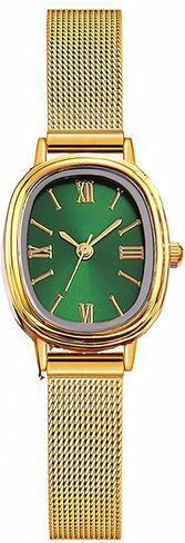 Bestkang نساء الساعات السوار الفولاذ المقاوم للصدأ الشبكة حزام مقاوم للماء Quartz Wristwatch الموضة البيضاوية السوار للسيدات in Saudi Arabia
