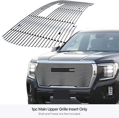 APS Compatible with GMC Yukon 2021-2024 Main Upper Stainless Steel Black 8x6 Horizontal Billet Front Grill Grille Insert G65266J in Saudi Arabia