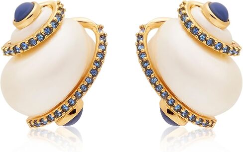 Kenneth Jay Lane Shell with Cabochon Tip Pierced Earring in Saudi Arabia