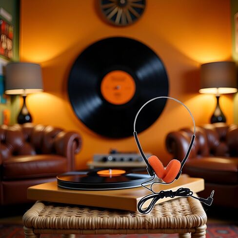 سماعات رأس ريترو على الأذن، سماعات رأس ستيريو سلكية، سماعة رأس Walkman، سماعة رأس محمولة خفيفة الوزن مع عصابة رأس قابلة للتعديل على الأذن وسماعات أذن وإكسسوارات (أسود) in Saudi Arabia
