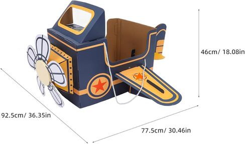 TOYANDONA Wearable Cardboard Airplane Toy Boy Outfit Dress Toddler Airplane Costume Cardboard Making Toy Interactive Toy DIY Aircraft Toy Blue, 92.5X77.5cm in Kuwait