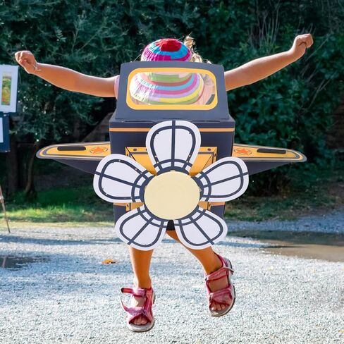 TOYANDONA Wearable Cardboard Airplane Toy Boy Outfit Dress Toddler Airplane Costume Cardboard Making Toy Interactive Toy DIY Aircraft Toy Blue, 92.5X77.5cm in Kuwait