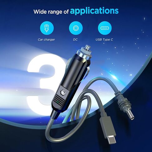 3 in 1 Starlink Mini Cable 10FT/ 3M, High-Speed USB C/Car Charger/DC to DC Replacement Cable for Starlink Mini Power, Waterproof Extension Starlink Mini Power Cable Accessories in Kuwait