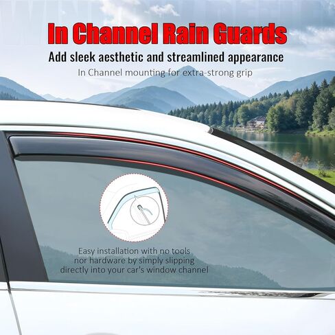 IKON MOTORSPORTS in Channel Window Visors Compatible with 2007-2014 Chevrolet Tahoe & GMC Yukon, Acrylic Smoke/Tinted Rain Guards, Side Window Wind Deflectors 4PCS in Saudi Arabia
