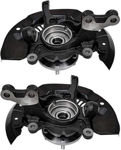Autoshack Front Steering Touring Knuckles & Wheel Bearing Hub Assembly 5 Lugs مع زوج ABS من 2 سائق ومسافر من جانب الركاب لعام 2011-2014 2015 2016 2017 Toyota Sienna 2.7L 3.5L V6 FWD KN798432PR in Kuwait