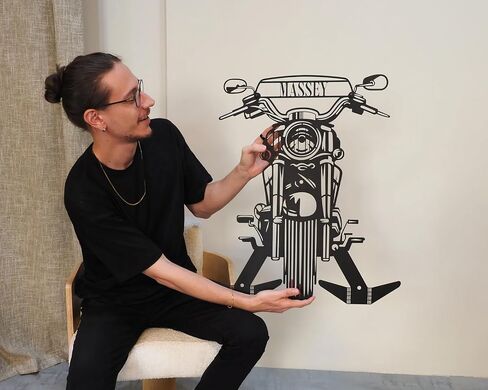 حامل خوذة Harley Davidson المخصص - فن المعادن الشخصية ، هدية رجل الدراجات النارية له ، أبي ، راكب الدراجة النارية in Kuwait