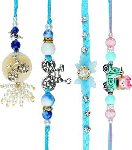 Rakhi Bhaiya Bhabhi Veera Rakhi Set Rakhi Lumba مجموعة مع Dora للأخ Bhabhi Rakhi مجموعة من 4 عائلة هدايا حزمة حزمة الخيط دوري للمهرجان التقليدي الهندي in Saudi Arabia