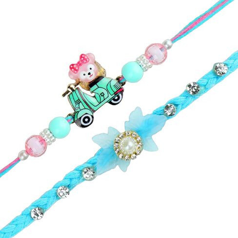 Rakhi Bhaiya Bhabhi Veera Rakhi Set Rakhi Lumba مجموعة مع Dora للأخ Bhabhi Rakhi مجموعة من 4 عائلة هدايا حزمة حزمة الخيط دوري للمهرجان التقليدي الهندي in Saudi Arabia