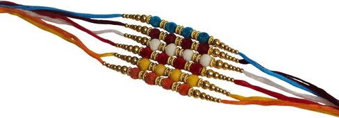 Crafty Creations presents Traditional Designer Rakhi for Brother on Raksha Bandhan gifting (Set of 6 rakhi) in Saudi Arabia