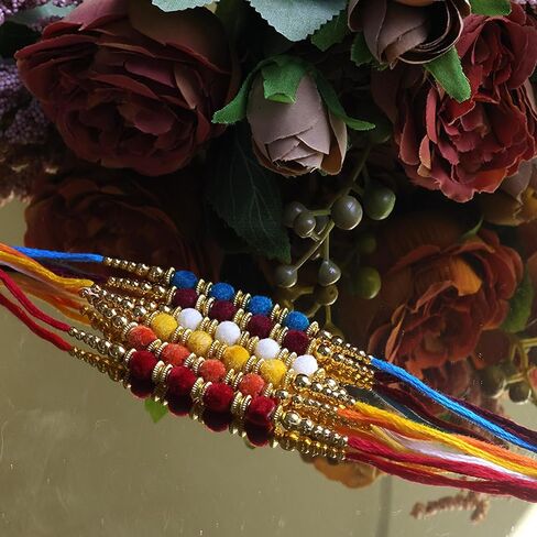 Crafty Creations presents Traditional Designer Rakhi for Brother on Raksha Bandhan gifting (Set of 6 rakhi) in Saudi Arabia