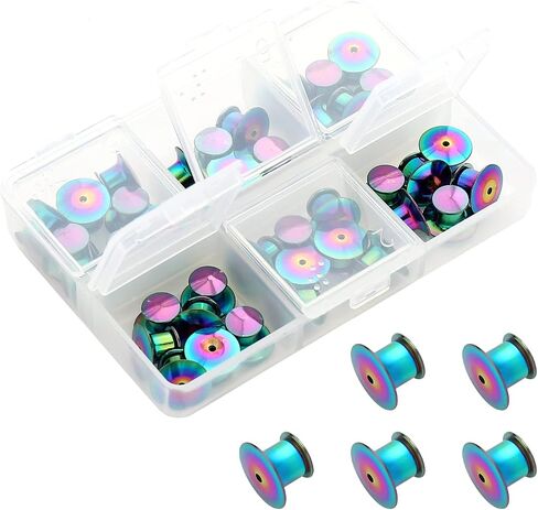 40 Pieces Metal Pin Backs Locking Pin Keepers Locking Clasp with Storage Case in Saudi Arabia