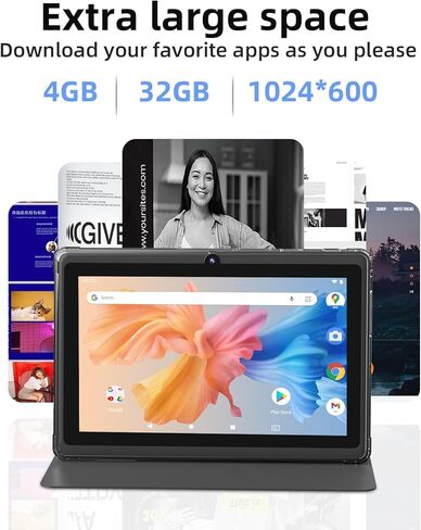تابلت أندرويد 7 بوصة، كمبيوتر لوحي بشاشة لمس 7 بوصة HD IPS، رباعي النواة، ذاكرة وصول عشوائي 4 جيجابايت، 32 جيجابايت ذاكرة تخزين داخلية 1024 جيجابايت، تابلت موسع، كاميرا مزدوجة 2 ميجابكسل + 5 ميجابكسل واي فاي-6، بلوتوث 3000 مللي أمبير، علامة تبويب بطارية 3 in Kuwait