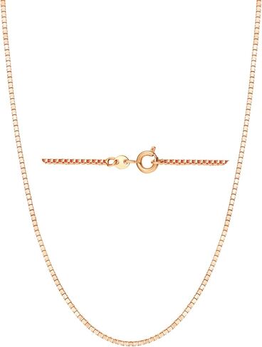 Peora Solid 925 Sterling Silver Italian Box Box Necklace - 1MM رقيقة ، متينة ، مجوهرات Hypoallergenic للنساء مع حلقة الربيع ، 16 ، 18 ، 20 ، 22 ، 24 بوصة in Saudi Arabia