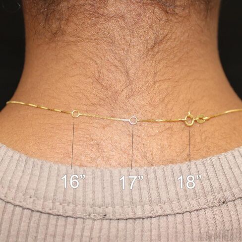 سلسلة ذهبية 14K عام 0.5 مم سلسلة صلبة السلسلة القابلة للتعديل 16 "" إلى 18 "قلادة - للرجال/النساء (للجنسين البالغين) هدية in Saudi Arabia