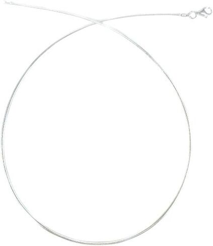 JOSCO 16,18,20,22,24 inches, 1mm Round Omega Sterling Silver Italian Necklace .925 Chain in Saudi Arabia