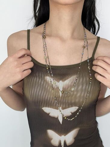 Long Pearl Necklaces for Women Dainty Pearls Chain Gold and Long Layered Statement Sweater Strand Chain Jewelry in Kuwait
