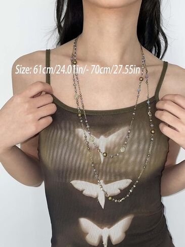 Long Pearl Necklaces for Women Dainty Pearls Chain Gold and Long Layered Statement Sweater Strand Chain Jewelry in Kuwait