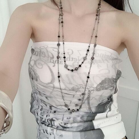 Long Pearl Necklaces for Women Dainty Pearls Chain Gold and Long Layered Statement Sweater Strand Chain Jewelry in Kuwait