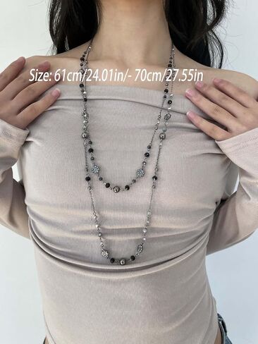 Long Pearl Necklaces for Women Dainty Pearls Chain Gold and Long Layered Statement Sweater Strand Chain Jewelry in Kuwait
