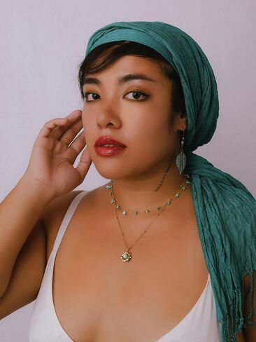 Minachi Vintage Boho متعددة الطبقات قلادة مع حبة الفيروز وعلاب الأزهار ، بوهو أزياء هدية المجوهرات للنساء in Saudi Arabia