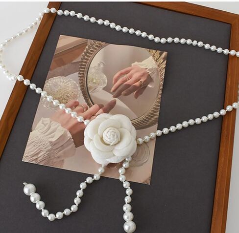 White Large Flowers Pearl Bead Waist Belts for Women Fashion Floral Costume Dress Wedding Belt Bridal Formal Jewelry in Kuwait