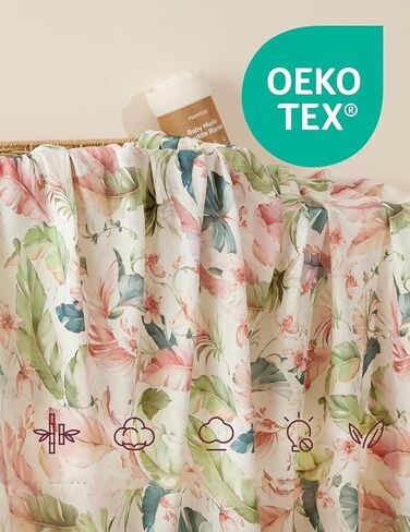Momcozy Muslin Best Wishes Swaddle Blankets, Ultra Soft Neutral Registry Essentials, Jungle Trails & Wild Pals, Breathable Large 47'' x 47'' Newborn Boys Girls Receiving Blanket in Kuwait