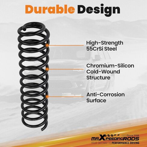 MaxPeedingrods 2.5 "ملفات الرفع الأمامية لملفات Jeep Wrangler TJ 1997-2006 ، مجموعة الرفع التسوية لروبيكون ، غير محدود وغير محدود روبيكون in Saudi Arabia