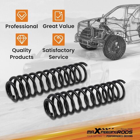 MaxPeedingrods 2.5 "ملفات الرفع الأمامية لملفات Jeep Wrangler TJ 1997-2006 ، مجموعة الرفع التسوية لروبيكون ، غير محدود وغير محدود روبيكون in Saudi Arabia