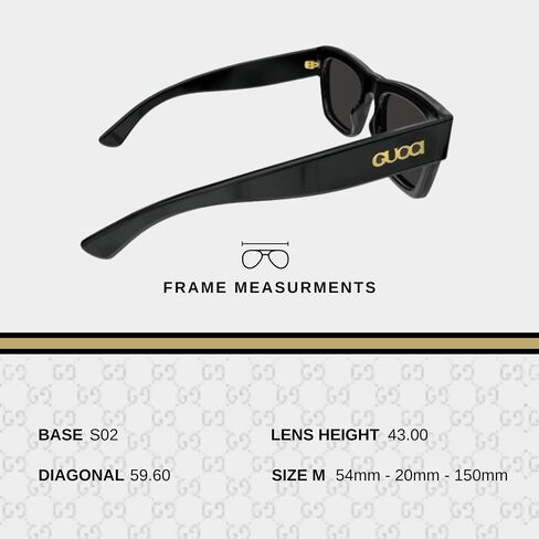 Gucci GG1793S Designer Fashion Sunglasses for Men - Stylish Square Shape Eyewear with Luxury eSHADES Kit - Embrace Sophistication and Elegance in Saudi Arabia