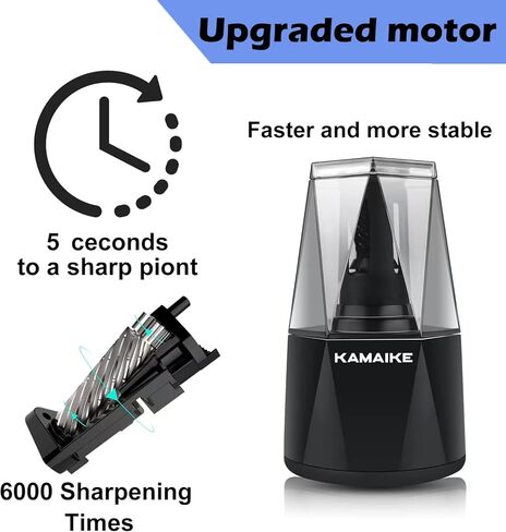 Electric Pencil Sharpener, Pencil Sharpeners for Colored Pencils, Portable Pencil Sharpeners Electric Plug in for 6-8mm No.2/Colored Pencils in Kuwait