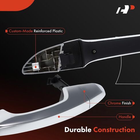 A-Premium Rear Right Passenger Side Exterior Door Handle Compatible with Hyundai Sonata 2015 2016 2017 2018 2019, Chrome, Replace# 82661C1010, 83662C1010 in Saudi Arabia