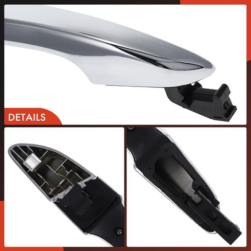A-Premium Rear Right Passenger Side Exterior Door Handle Compatible with Hyundai Sonata 2015 2016 2017 2018 2019, Chrome, Replace# 82661C1010, 83662C1010 in Saudi Arabia