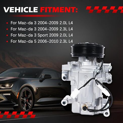 ضاغط AC مناسب لـ MAZ-DA 3 2004-2009 2.0L ، MAZ-DA 3 04-09 2.3L ، MAZ-DA 3 Sport 2009 2.0L ، MAZ-DA 5 06-10 2.3L ، ضاغطات تكييف الهواء مع القابض استبدال 57463 ، 58463 in Saudi Arabia